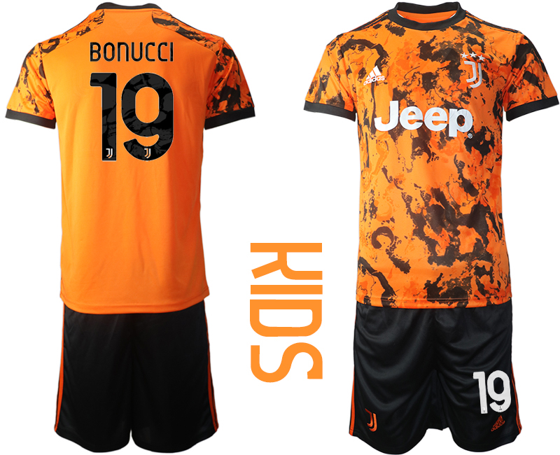 Youth 2020-2021 club Juventus away orange #19 Soccer Jerseys